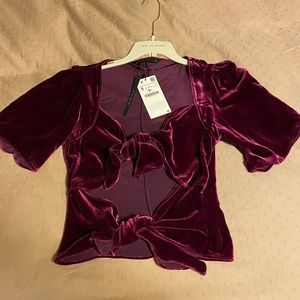 Sale - Velvet cutout top